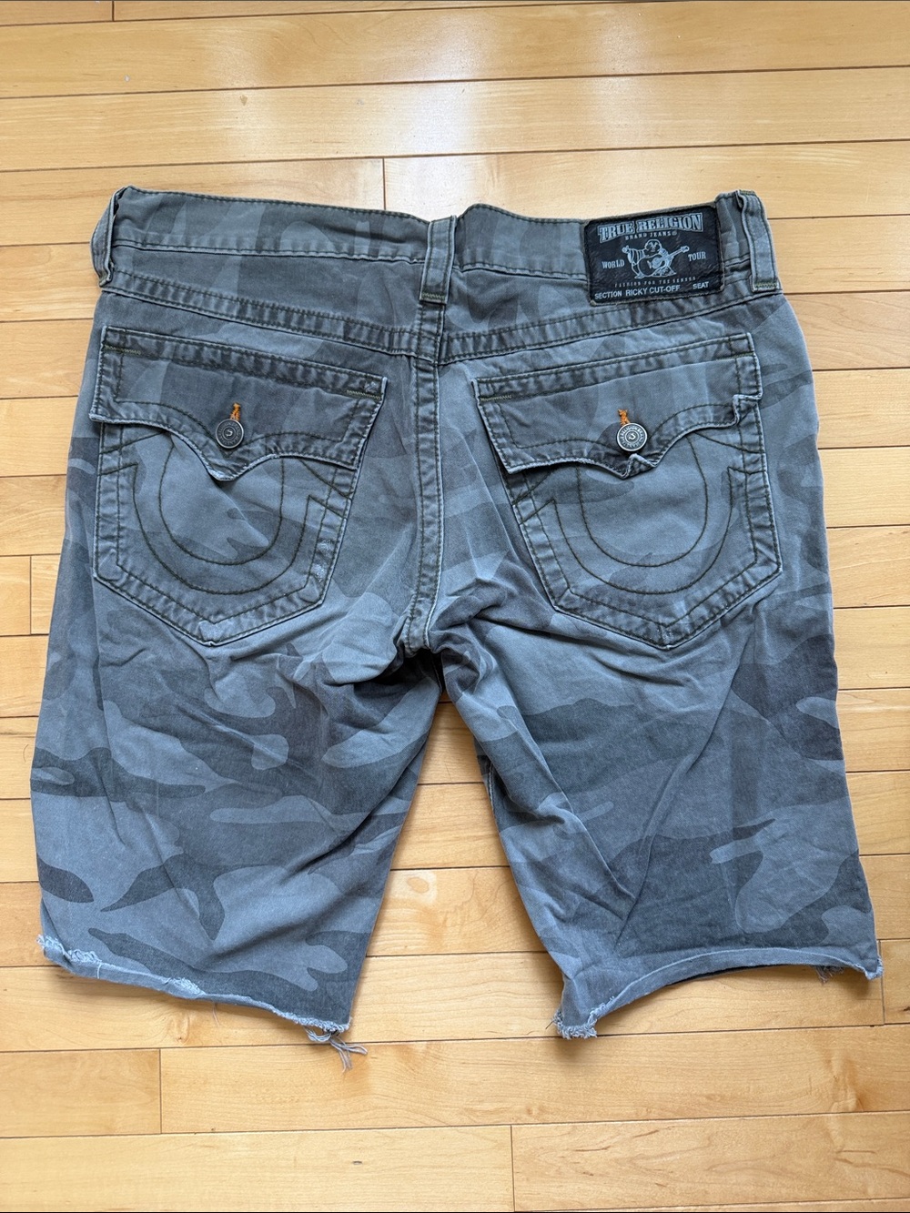 True Religion Men’s Gray Camo Denim Shorts